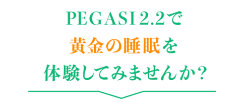 Pegasi2.2で黄金の睡眠を体験